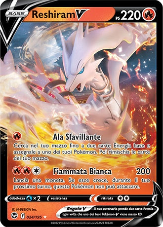 24/195 Reshiram V - TEMPESTA ARGENTATA