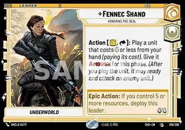 16. Fennec Shand Rispettare L'Accordo - STAR WARS UNLIMITED - SHD