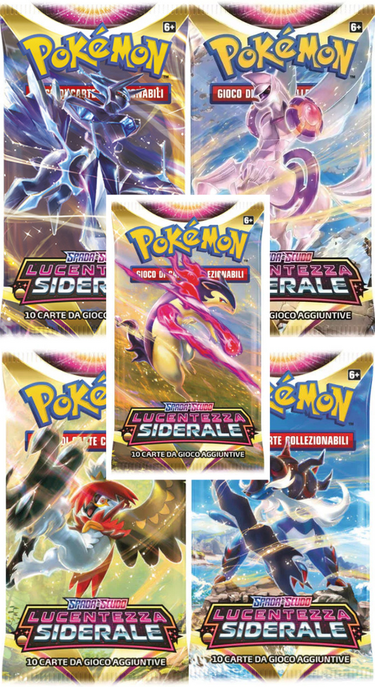 5x Busta Pokemon LUCENTEZZA SIDERALE ART SET COMPLETO - ITA