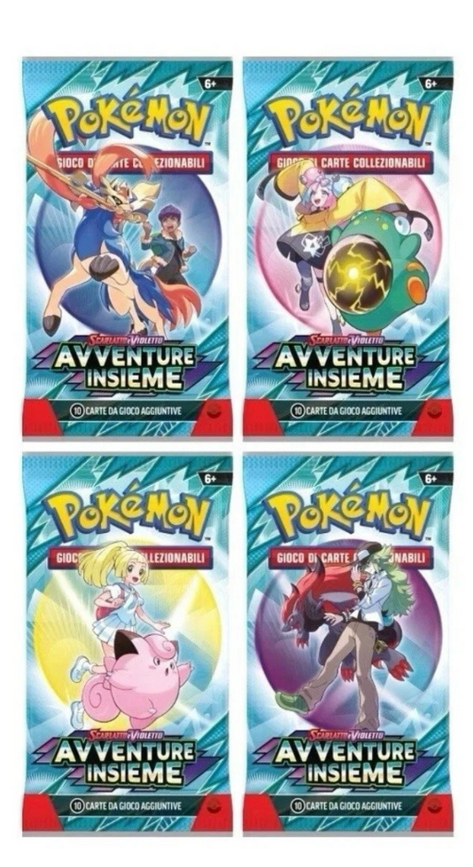 4x Busta Pokemon AVVENTURE INSIEME ART SET COMPLETO - ITA