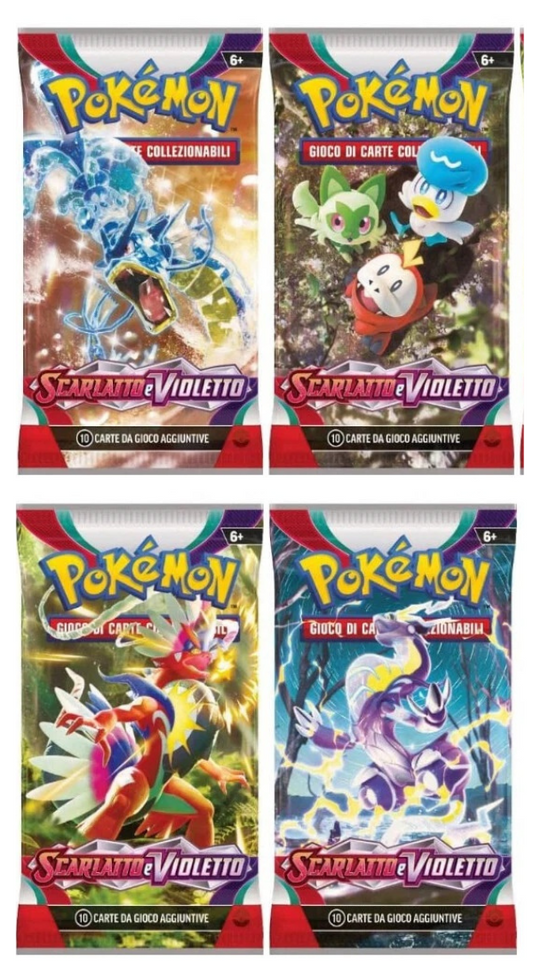 4x Busta Pokemon SCARLATTO E VIOLETTO ART SET COMPLETO - ITA