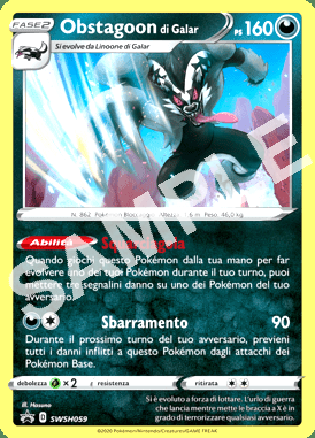 SWSH59 Obstagoon di Galar - SPADA & SCUDO PROMO