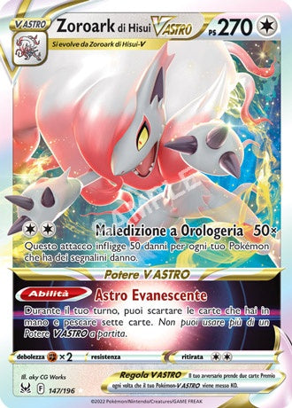 147/196 Zoroark di Hisui V ASTRO - ORIGINE PERDUTA
