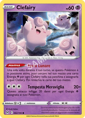 62/196 Clefairy - ORIGINE PERDUTA