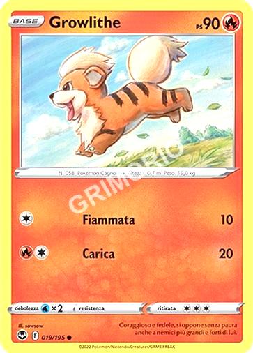 19/195 Growlithe - TEMPESTA ARGENTATA